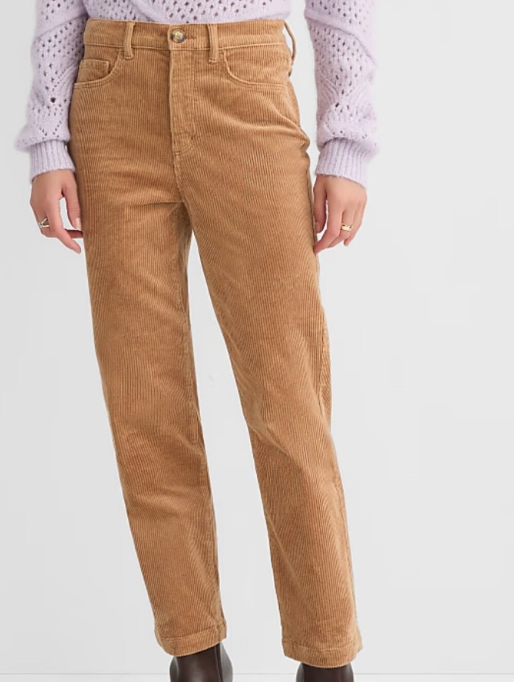 LOFT Camel Corduroy Straight-Leg Jeans